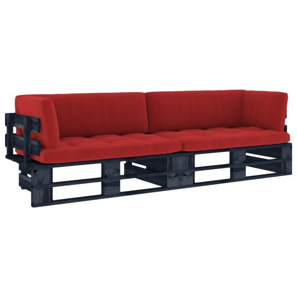 vidaXL 2-Sitzer-Palettensofa Schwarz Imprägniertes Kiefernholz, 3066655