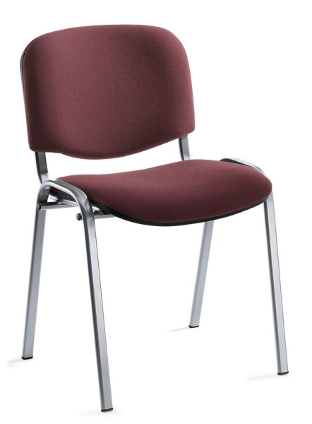 Deskin Besucherstuhl ISO, Bordeaux, 545 x 560 x 820 mm, Gestell: Alusilber, 346655