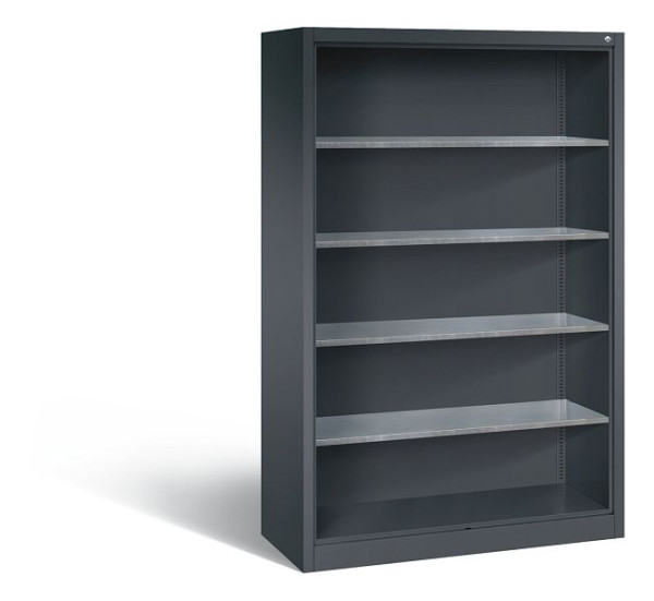 C+P Stahlregal mit Rückwand Acurado, H1950xB1200xT500mm, Farbe: Schwarzgrau, 8931-02 S10004