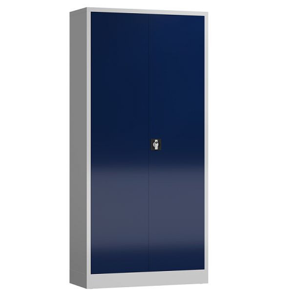 Lüllmann ClassiX Mehrzweck Flügeltürenschrank, 1945 x 920 x 420 mm, lichtgrau/enzianblau, X-545541