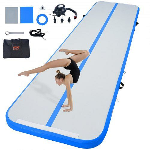 VEVOR Gymnastik-Luftmatte, mit Elektrischer Pumpe, 398 x 101 x 10 cm Blau, ZFXKKFQD13FTZHSIZV2