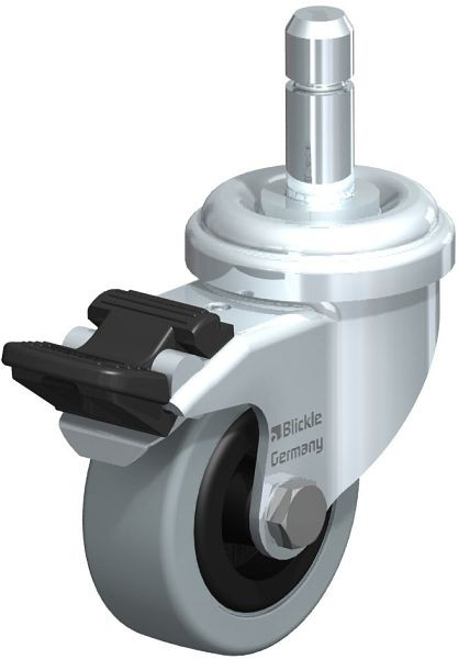 Blickle LRA-VPA 50G-FI-ES Apparate-Lenkrolle mit Einsteckstift & Feststeller, Vollgummi, Grau, 293944