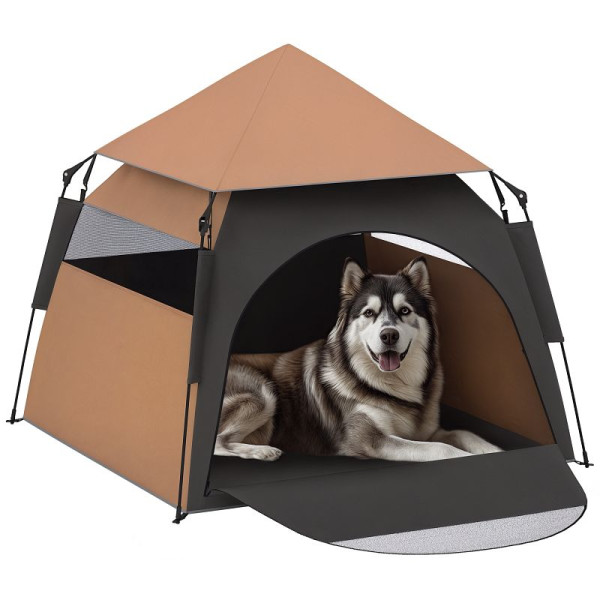 PawHut Haustierzelt, Hundezelt, klappbar, wetterbeständig, Hundehütte, für große Hunde, D00-178V00BN