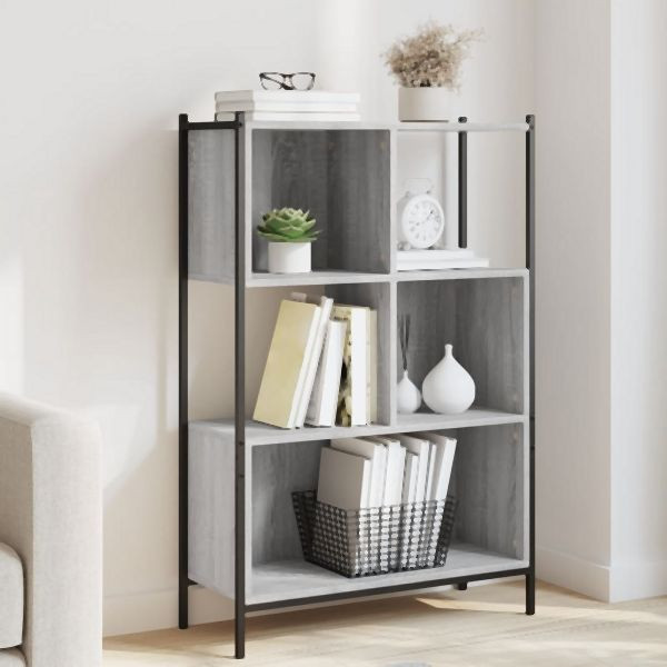 vidaXL Bücherregal Grau Sonoma 72x28x109 cm Holzwerkstoff, 838886