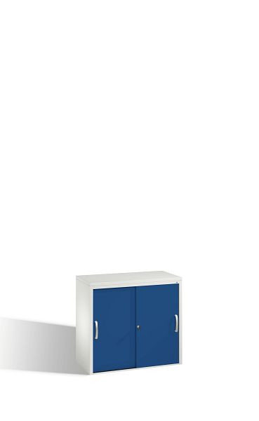 C+P Sideboard mit Schiebetüren Acurado, H720xB800xT400mm, Farbe: Lichtgrau / Enzianblau, Bügelgriff, 2 OH, 5722-00 S10096