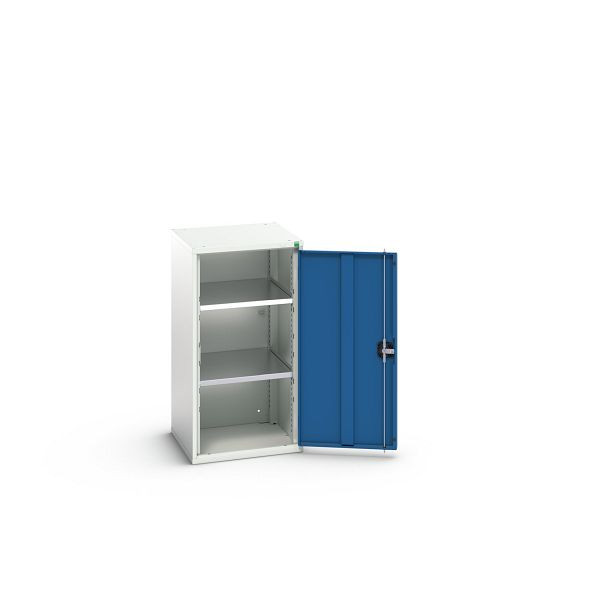 bott verso Flügeltürschrank, mit 2 Fachböden, BxTxH: 525 x 550 x 1000 mm, Lichtgrau / Enzianblau, 16926059.11