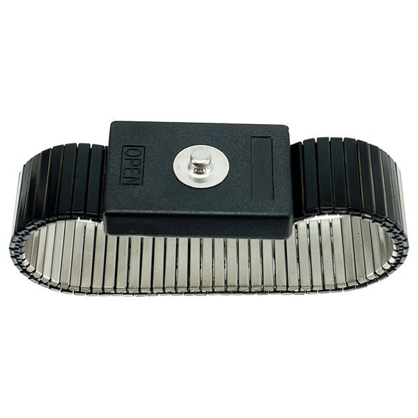 SafeGuard ESD-Armband Metall, 3 mm DK Druckknopf, schwarz, DSWL24920