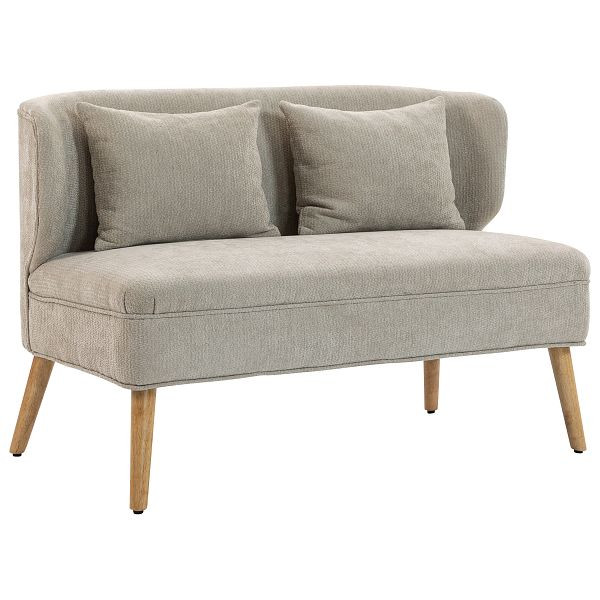 HOMCOM 2-Sitzer-Sofa, kleines Chenille-Sofa mit Flügelrücken, dickem Sitz, Gummibaumholzfüßen, Beige, 83B-669V01BG