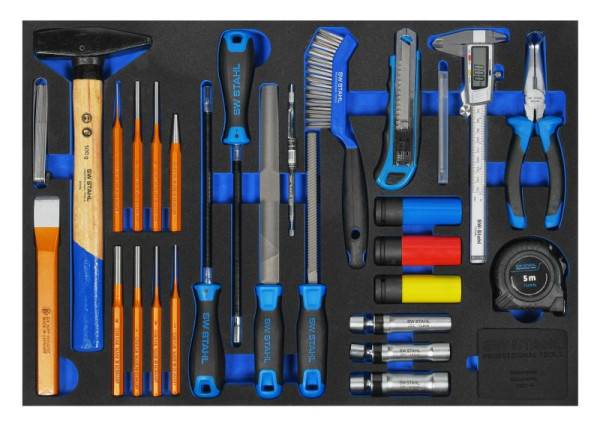 SW-Stahl Werkstattwagensortiment, allgemeine Handwerkzeuge, 28-teilig, Z3011-9