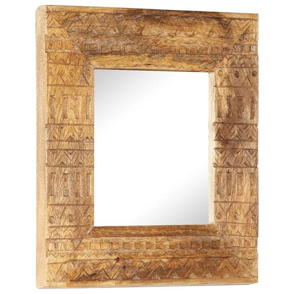 vidaXL Handgeschnitzter Spiegel 50x50x2,5 cm Massivholz Mango, 321647