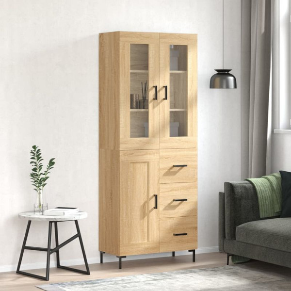 vidaXL Highboard Sonoma-Eiche 69,5x34x180 cm Holzwerkstoff, 3198660