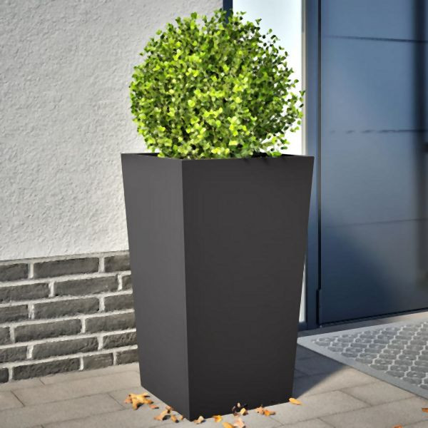 vidaXL Pflanzkübel 2 Stk. Schwarz 45x45x75 cm Stahl, 851095