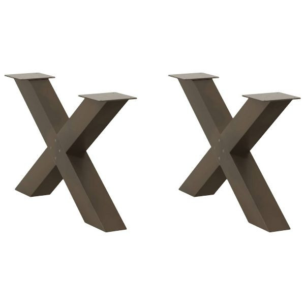vidaXL Couchtischbeine X-Form 2 Stück Naturstahl 70x(42-43) cm Stahl, 4012967