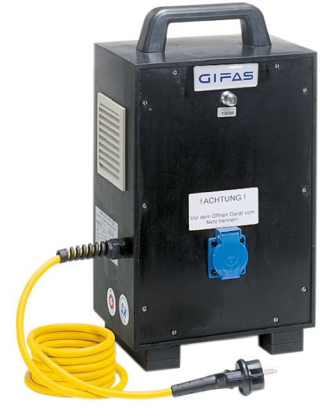 GIFAS Trenntransformator Vollgummi-Verteiler Typ 3900, 230/230V, 2,5kVA, 1x Schuko, 236690
