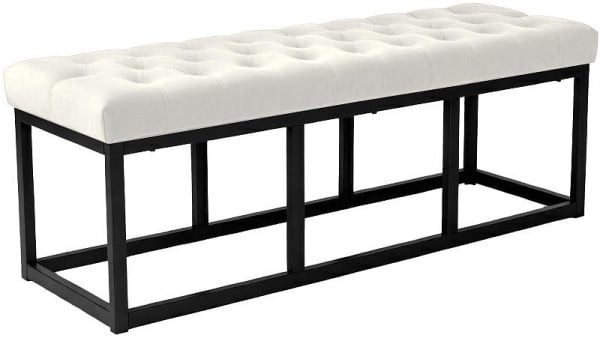 CLP Sitzbank Polson Samt Schwarz 120 cm, creme, 318774