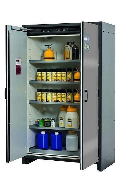 asecos Sicherheitsschrank Q-CLASSIC-30, Q30.195.116 in Silber mit 4x Fachboden (Edelstahl), 31003-069-30009
