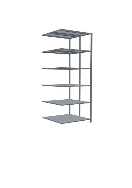 Schulte Anbauregal, Steck-Doppelregal MULTIplus150, 2500 x 1000 x (2x500) mm, 2x6 Fachböden, Längenriegel, verzinkt, 17856