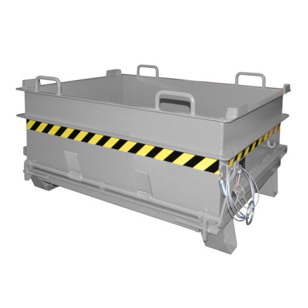 STEIN HGS Baustoffcontainer BC, mit Steinklammer-Entriegelung und Bodenentleerung, RAL 7005 mausgrau, Höhe 700 mm, lackiert, 79395.0009