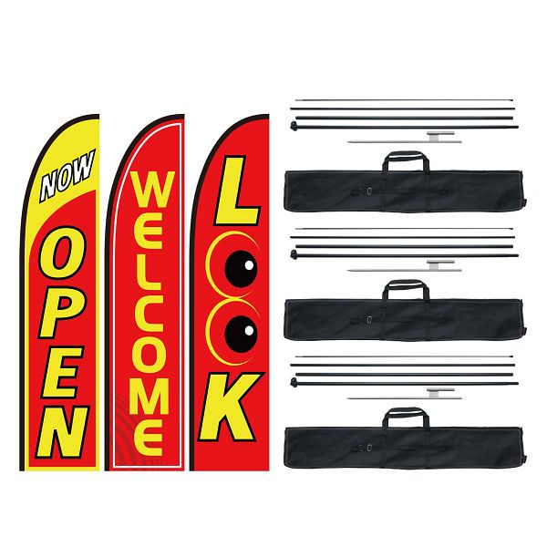 VEVOR 498,5cm Beachflag Werbung Banner Flagge Fahne Open Look Willkommen, QGYMQGQWAOPP37QX0V0