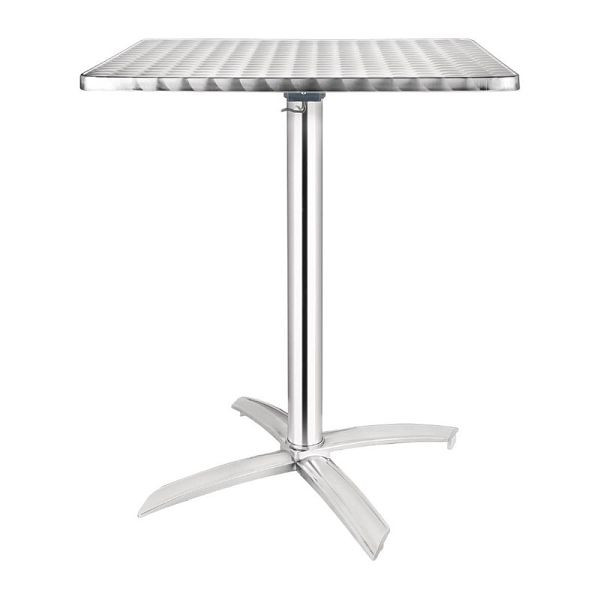 Bolero viereckiger klappbarer Tisch Edelstahl 1 Bein 60cm, CG838