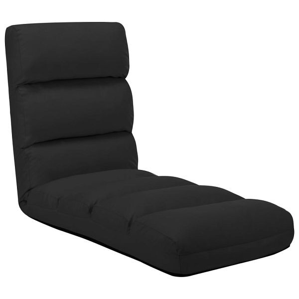 vidaXL Bodenstuhl Faltbar Schwarz Kunstleder, 325245