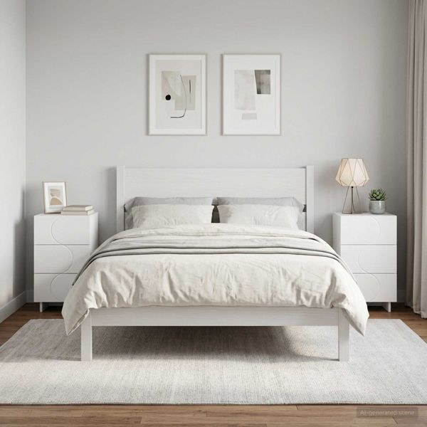 vidaXL Nachttisch 2 stk. Weiß 33,5 x 34,5 x 60 cm Holzwerkstoff, 8011424