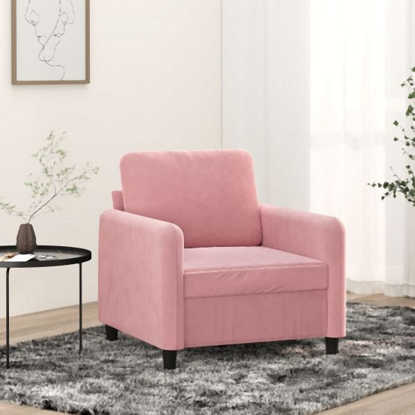 vidaXL Sessel Rosa 60 cm Samt, Platz zum Plaudern, 359425