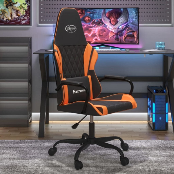 vidaXL Gaming-Stuhl Schwarz und Orange Kunstleder, 3143781