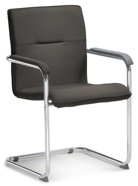 Deskin Besucherschwinger 1, Gestell verchromt, Bezug Stoff Delta1, Farbe dunkelgrau, 225161