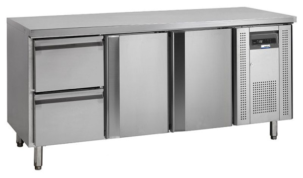NordCap COOL-LINE Kühltisch KTM 3 - 2T-2Z GN 1/1, mit 2 Zügen und 2 Türen, Korpushöhe: 700 mm, Tiefe: 700 mm, 435106220