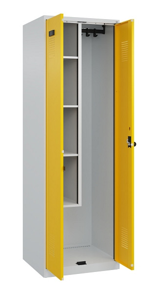 C+P Putzmittel-Spind Evolo PLUS, 2 Abteile, 1850x600x500mm, 7035/1023, Drehriegel, 049100-00 S10001