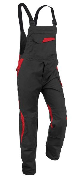 Kübler VITA cotton+ Latzhose, Farbe: schwarz/mittelrot, Größe: 60, 3L47 3421-9955-60