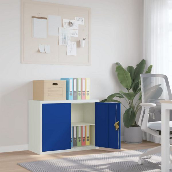 vidaXL Aktenschrank Hellgrau und Blau 90x40x70 cm Stahl, 339726