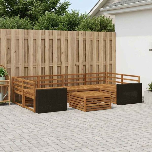vidaXL Outdoor-Sofagarnitur 7-teilig Natur Massivholz Akazie, 3383092