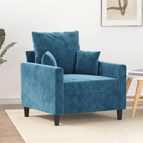 vidaXL Sessel Blau 60 cm Samt, Platz zum Plaudern, 359292