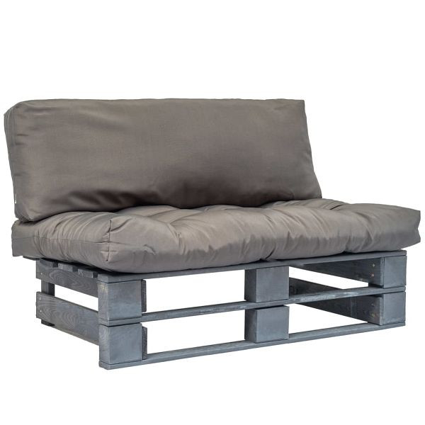 vidaXL Outdoor-Sofa Paletten mit Kissen in Grau Kiefernholz, 275288