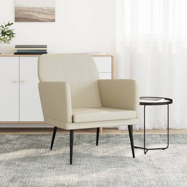 vidaXL Sessel Creme 61x78x80 cm Kunstleder, Polsterung: Schaumstoff, 351393