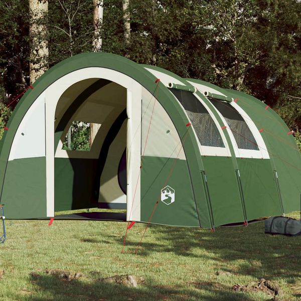 vidaXL Tunnelzelt 4 Personen Grün Wasserdicht, Zelt-Material: 185T Polyester mit PU-Beschichtung, 94400