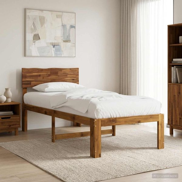 vidaXL Einzelbettgestell mit Kopfteil ROSTOCK Natur 75 x 190 cm, 903354