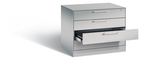 C+P Karteischrank Asisto, H710xB800xT600mm, Farbe: Weißaluminium, Bügelgriff, 146273-424 S10024