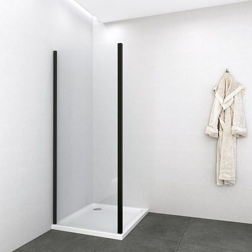 Sanotechnik Fixglas 90cm ELITE BLACK matt 88,5-90x195cm (SL90B), F90B