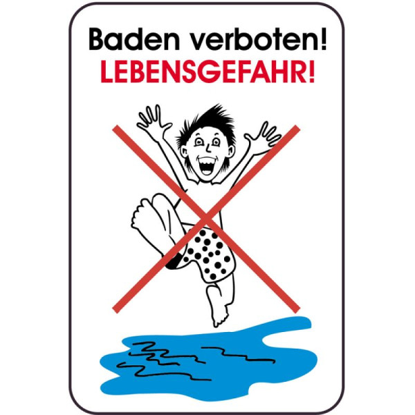 Stein HGS Hinweisschild, Baden verboten!, LEBENSGEFAHR!, 400 x 600 mm, 14870