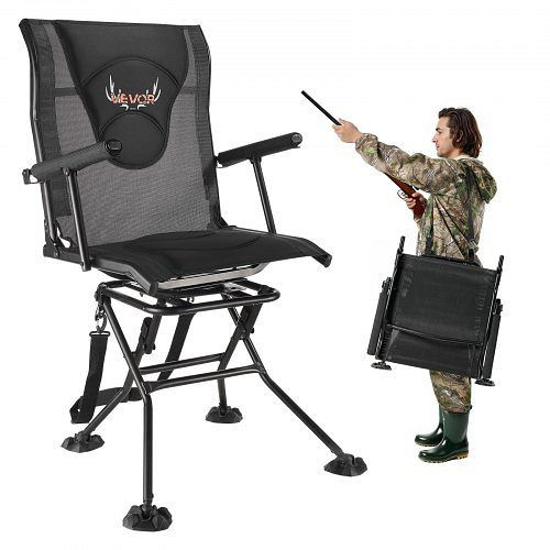 VEVOR Faltstuhl Campingstuhl 136 kg belastbar, mit Armlehnen & Tragegurt, 360° drehbar, für Picknick & Garten Outdoor, CGZDKDFSQSBMFZAJ6001V0