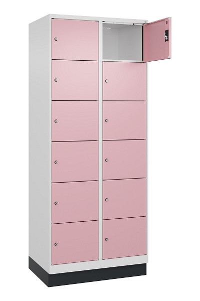 C+P Schließfachschrank Evolo PLUS, mit Sockel, 12 Fächer, 1950x800x500mm, 9016/3, 049020-226 S10018