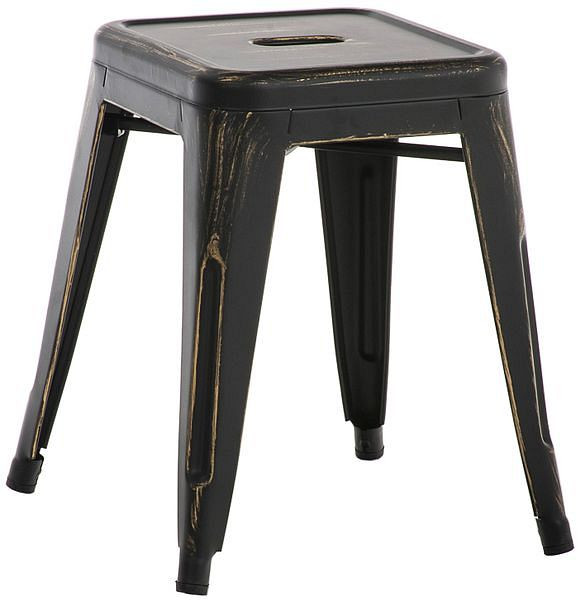 CLP Hocker Armin antik, schwarz-gold, 10859067, 4251152605605