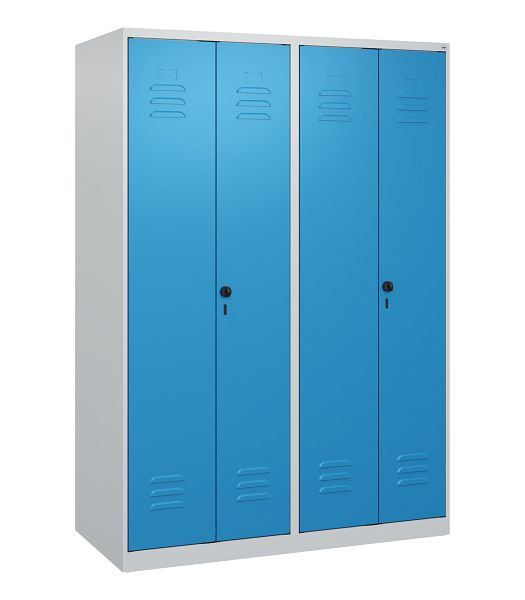 C+P Umkleidespind Classic PLUS SW, 4 Abteile, 1700x1200x500mm, 7035/5012, Drehriegel, 0800027-40 S10004