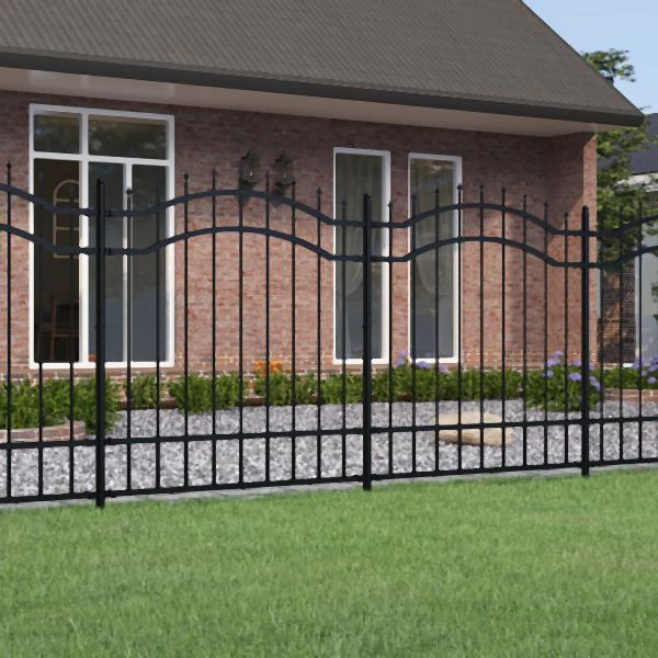 vidaXL Gartenzaun mit Speerspitzen Schwarz 165 cm Stahl, 151081