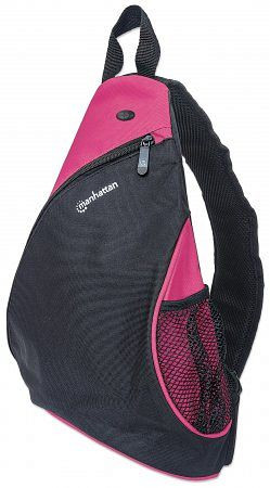MANHATTAN Dashpack Notebookrucksack, bis 12", "Sling Bag" Style mit nur einem Schultergurt, schwarz/pink, 439879