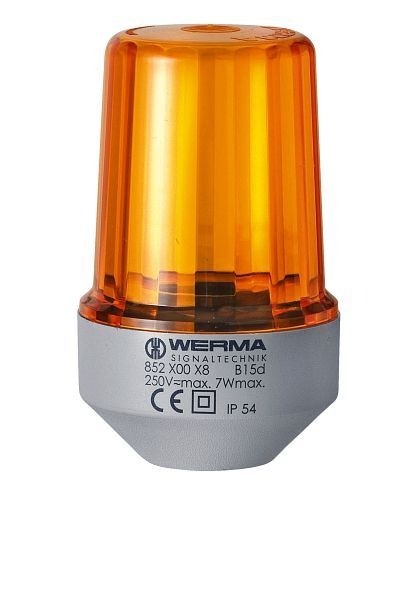 WERMA Dauerleuchte Rohrmontage 12-230VAC/DC YE Gehäusefarbe grau- gelb, 852.300.38