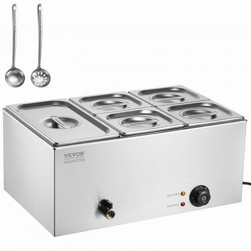VEVOR Speisenwärmer Chafing Dish Set Gastronormbehälter 14,5L 1x1/3+4x1/6, SYSPBWQPTK11HFYAQV2